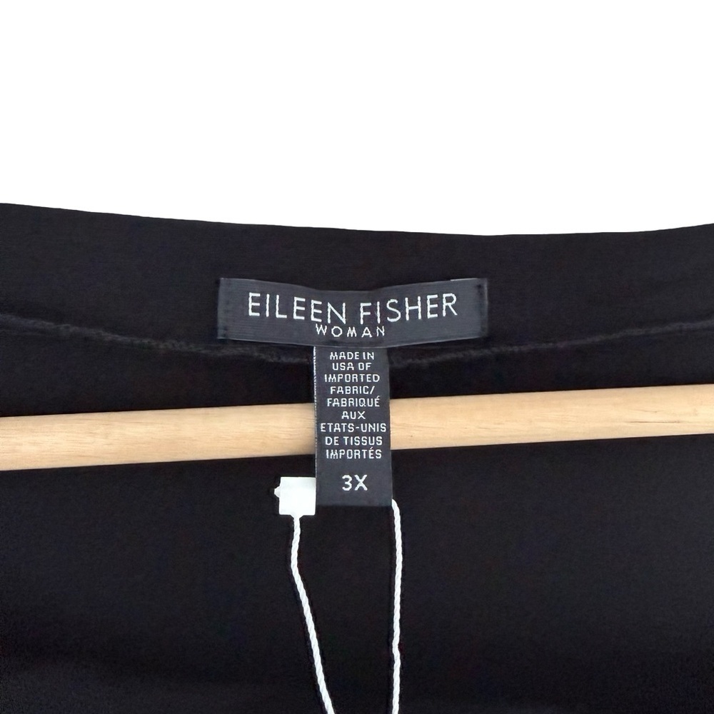 NWT Eileen Fisher Bateau Neckline Long Sleeve Dress Sz 3X Black - Picture 6 of 11